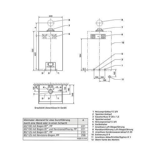 Vaillant ecoTEC plus VC 25 CS/1-5 E/LL/P Gas-Wandheizgerät Brennwert 0010022008