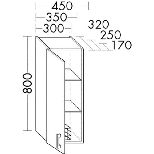 Burgbad Hängeschrank Sys30 PG4 Sana 800x450x320 Dunkelgrau Hochglanz, H4540RF3365 H4540RF3365