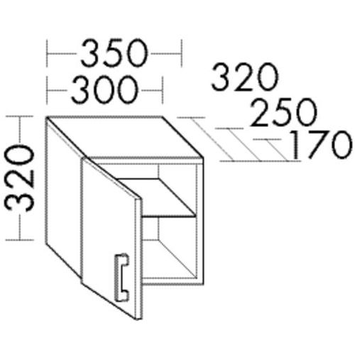 Burgbad Hängeschrank Sys30 PG2 Echo 320x350x250 Eiche Dekor Flanelle, HM3542LF2238 HM3542LF2238
