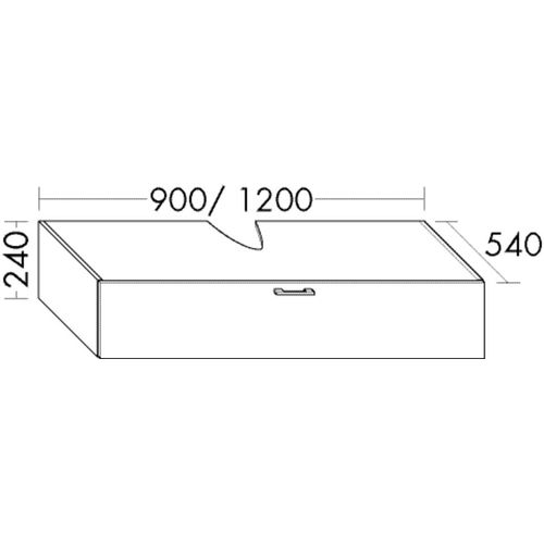 Burgbad Waschtischunterschrank Sys30 PG3 Diago 240x900x540 Marmor Dekor Naturgrau, WURX090F5790 WURX090F5790