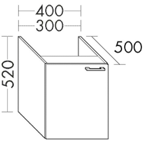 Burgbad Unterschrank Sys30 PG3 Diago 520x400x500 Weiß Matt, WVEZ040RF3351 WVEZ040RF3351