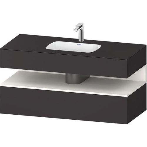 Duravit Qatego Einbauwaschtisch mit Konsolenwaschtischunterbau Graphit Supermatt 1200x550x600 mm - Q QA4787084800000