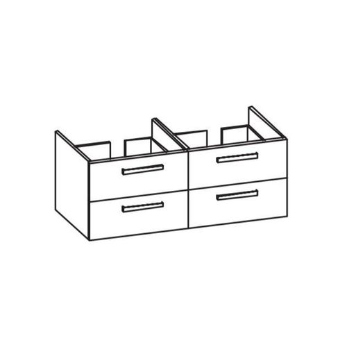 Artiqua 412 Waschtischunterschrank für Ventuno T0020 Eiche Weiß quer NB, 412-WU4L-I27-7185-440 412-WU4L-I27-7185-440