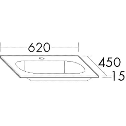 Burgbad Mineralguss Waschtisch M3 Weiß Velvet 15x620x450 Weiß Velvet, MWES062C0037 MWES062C0037