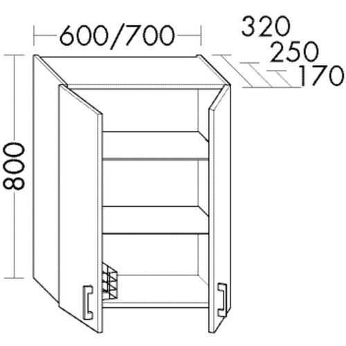 Burgbad Hängeschrank Sys30 PG1 Aqua 800x700x250 Basaltgrau Matt, OSJK070F1720 OSJK070F1720