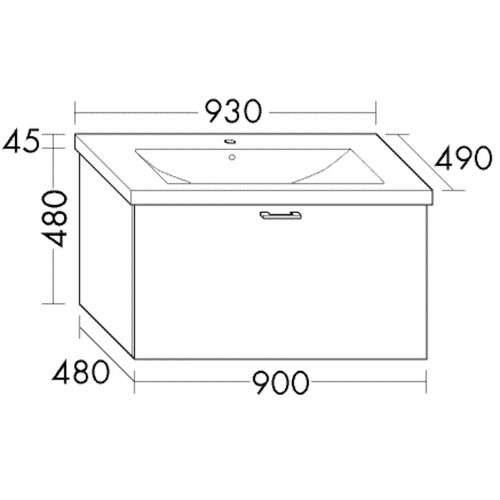 Burgbad Keramik Waschtisch-Set Sys30 PG1 Aqua Eiche Dekor Silber/Alpinweiss, SFAV093F6023C0001 SFAV093F6023C0001