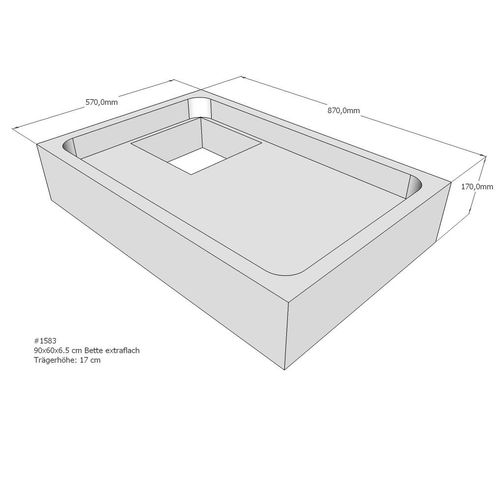 Neuesbad Wannenträger für Bette extraflach 60x90x6,5 SD22024