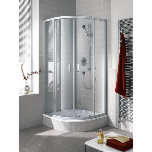 Kermi Viertelkreis Ibiza 2000 T10 V21 x2000, silber mattglanz, ESG klar, I2T10V21201AK I2T10V21201AK