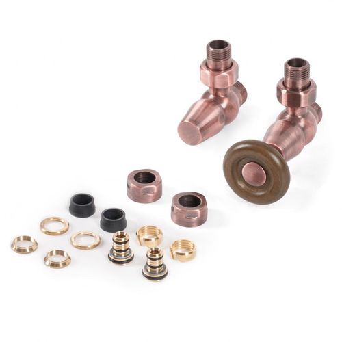 Terma Set Regel-Eckventil WOOD; GZ 1/2" - Ø16x2, Ø15; Kupfer, TGERME001, Messing Holz TGERME001