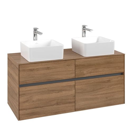 Villeroy & Boch Collaro Waschbeckenunterschrank, 4 Auszüge, 1200 x 548 x 500 mm, Kansas Oak C04400RH