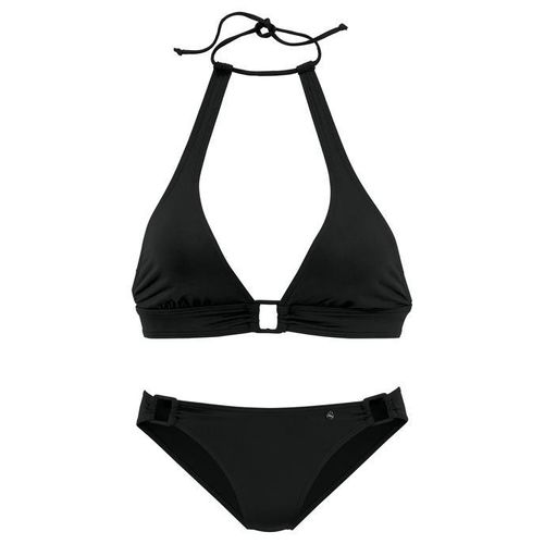 S.OLIVER Set: Triangel-Bikini 'Sand' schwarz Gr. 32 Cup A/B. Mit Zierschnallen, Schnallen. Ohne Bügel