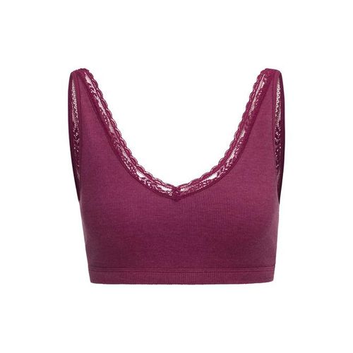 S.OLIVER Bustier rot Gr. 40/42 für Damen. Mit Spitze. Basic. Nachhaltig.