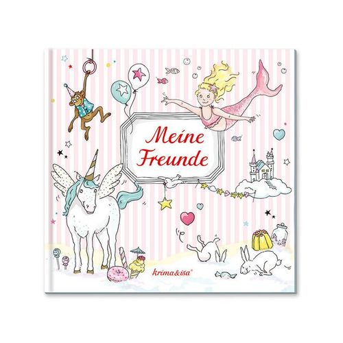 Freunde-Buch MEINE FREUNDE in rosa/weiß