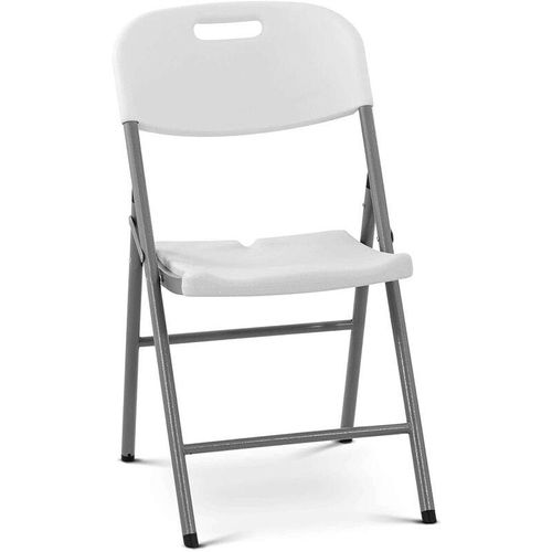 Klappstuhl Faltstuhl Stuhl klappbar 180 kg Stahl Polyethylen weiß outdoor – Weiß