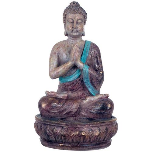 Buddha -Figurenfiguren Sitzende Buddha -Figur Beten Buddha Buddles 11x11x19cm 25325 – Gris – Signes Grimalt