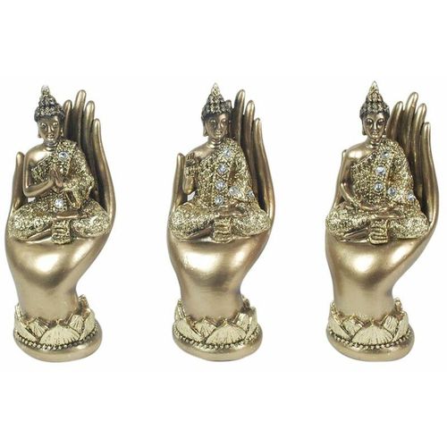 Buddha -Figurenfiguren Buddha zur Hand 3 Diff. Gold Buddhas 6x7x16cm 20204 – Dorado – Signes Grimalt