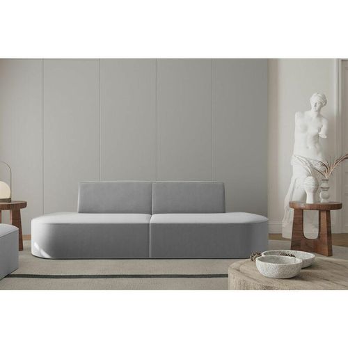 Sofa Designersofa 2-Sitzer milot in Stoff Opera Velvet Grau