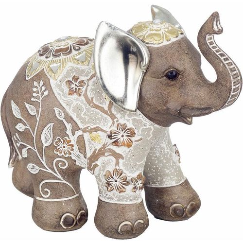 Elefantenfigur Figuren Elefant -Figur Afrikaner und Elefanten Weiß 15x8x19cm 27489 - Blanco - Signes Grimalt