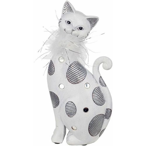 Katzenfigur Figuren Figure Cat Animals Weiß 27x7x12Cm 27463 – Blanco – Signes Grimalt