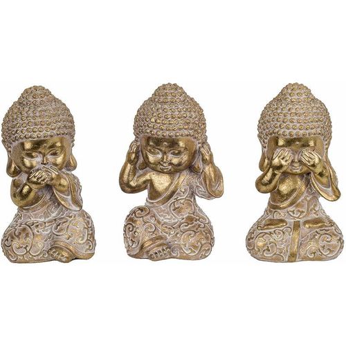 Buddha -Figurenfiguren Buddha 3 Uni. Gold Buddhas 12x7x7cm 27974 – Dorado – Signes Grimalt