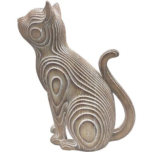 Katzenfigur Figuren Figur Cat Brown 9x18x27cm 29584 – Marrón – Signes Grimalt