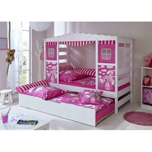 Hausbett Rosa Var 1 - mit Zusatzbett -