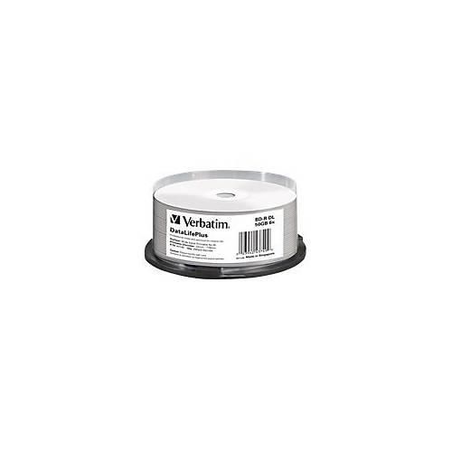 Verbatim DataLifePlus - 25 x BD-R DL - 50 GB 6x - breite bedruckbare Oberfläche - Spindel