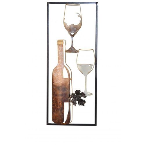 Wandbild Flasche mit Weingläsern