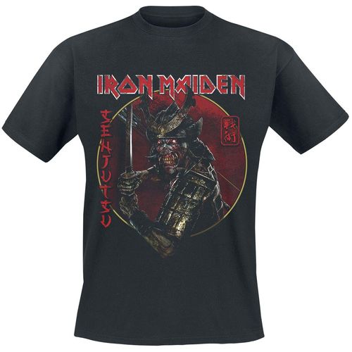 Iron Maiden Senjutsu Eddie Gold Circle T-Shirt schwarz in 3XL