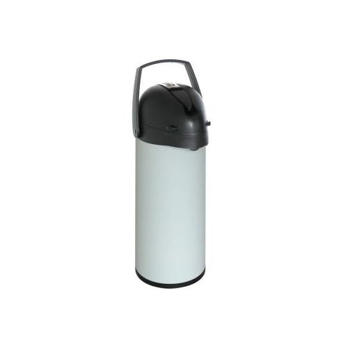 Edelstahl Pump-Thermokanne 1,9 Liter hellgrau Ø 13 x H 36,5 cm Kaffeekanne