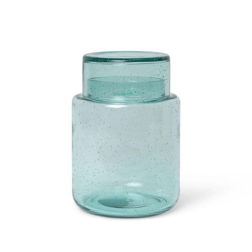 ferm LIVING - Oli Glasbehälter, Ø 13,8 cm, grün