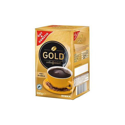 GUT&GÜNSTIG Gold entkoffeiniert Kaffee, gemahlen Arabicabohnen 500,0 g