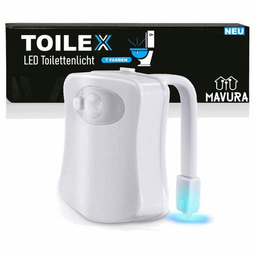 MAVURA LED Nachtlicht TOILEX Toilettenlicht mit Bewegungsmelder Toilettendeckel Lampe