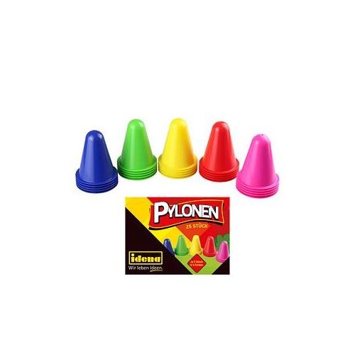 25 Idena Spielzeug-Pylone mehrfarbig 8,0 cm
