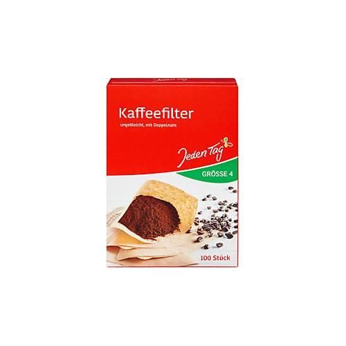 Kaffeefilter Markant Jeden Tag, für Kaffeemaschinen & Handfilter, Doppelnaht, Größe 4, naturbraun, 100 Stück