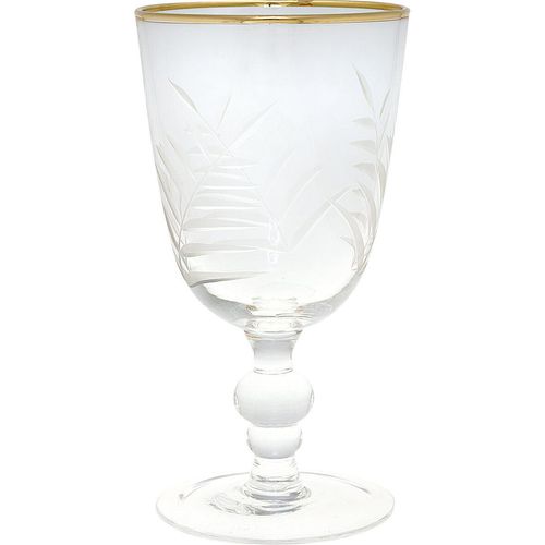 GreenGate Weinglas mit Goldrand, Rotweinglas, Ø 8,2, Höhe 16 cm