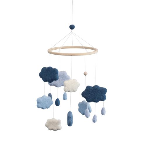 Sebra - Baby Mobile Wolken, denim blue