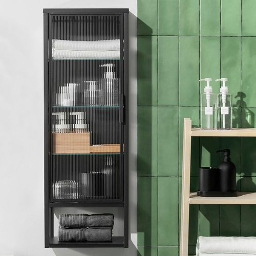 MOSSJÖN Wandschrank mit Böden/Glastür