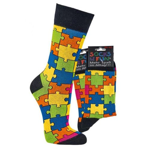 Socks 4 Fun Freizeitsocken Socken Puzzle (2-Paar)