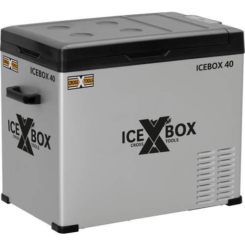 CrossTools ICEBOX 40 Kühlbox EEK: F (A - G) Kompressor 230 V, 24 V, 12 V Silber (matt), Schwarz 37 l