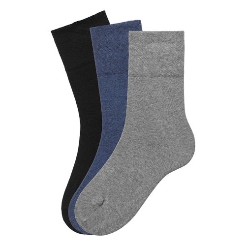 Socken, schwarz+grau+blau, Gr.35/38