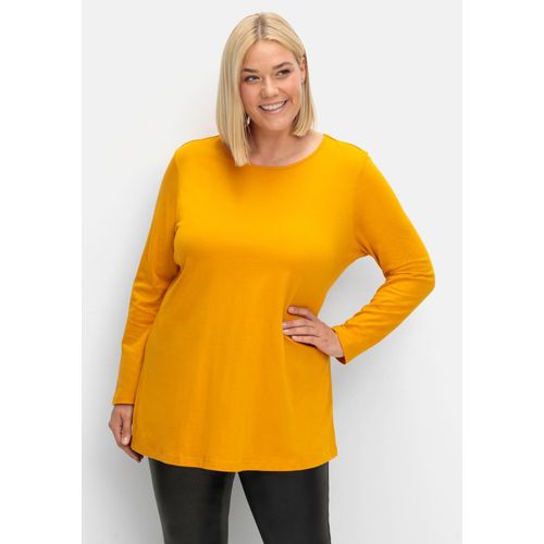 Longshirt mit hohen Seitenschlitzen, curry, Gr.40