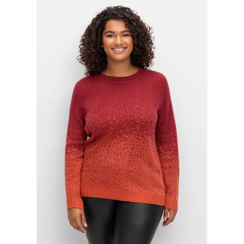 Pullover im Jacquardstrick, mit Farbverlauf, rot gemustert, Gr.50