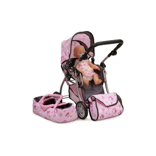 Kitty Kombi Puppenwagen 9672, Softtragetasche, Umhängetasche, zusammenklappbar