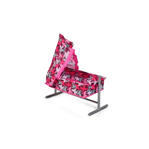 Puppenbett, Puppenwiege Butterfly 9339, mit Himmel und Rüschchen 59x29,5x61cm