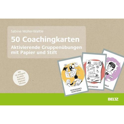 50 Coachingkarten Aktivierende Gruppenübungen mit Papier und Stift, m. 1 Beilage, m. 1 E-Book - Sabine Müller-Waltle, Box