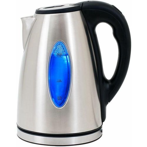 Monzana Wasserkocher Edelstahl 1,7 l led Glas BPA-Frei 2200W Kabellos Kalkfilter Überhitzungsschutz Küche Teekocher Silber 3