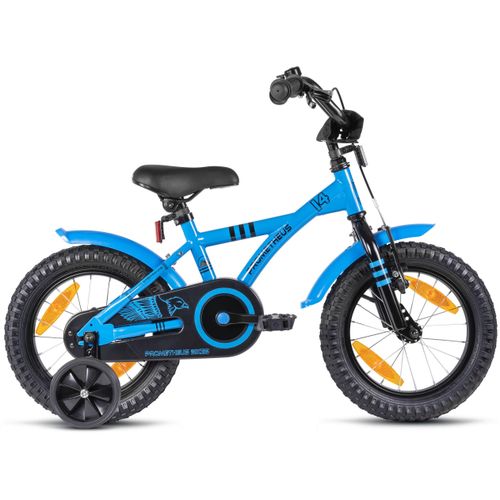 Kinderfahrrad PROMETHEUS BICYCLES „Hawk“ Fahrräder Gr. 23 cm, 14 Zoll (35,56 cm), blau Kinder Kinderfahrräder
