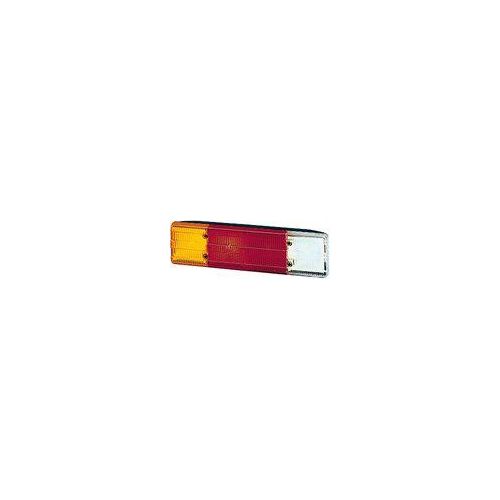 HELLA Heckleuchte Schluss-, Brems-, Blinkleuchte Für waagerechten An- bzw. Einbau, Lichtscheibe mit Schnellbefestigung. 2 Löcher, Ø 5,5mm, für Befestigungsschrauben., Lichtscheibe, links