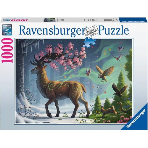 Ravensburger Puzzle Der Hirsch als Frühlingsbote, 1000 Puzzleteile, Made in Germany; FSC® - schützt Wald - weltweit, bunt